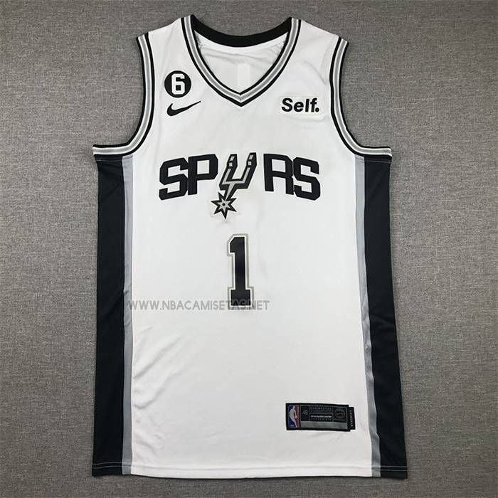 Camiseta San Antonio Spurs Victor Wembanyama NO 1 Association 2022-23 Blanco